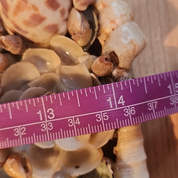 1970s handmade seashell oval mirror coastal beach - Picture 12 of 14